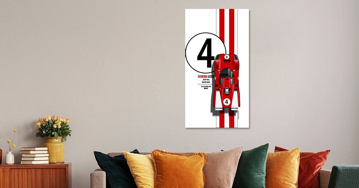 Ferrari 512M No.4 by Theodor Decker on canvas, poster